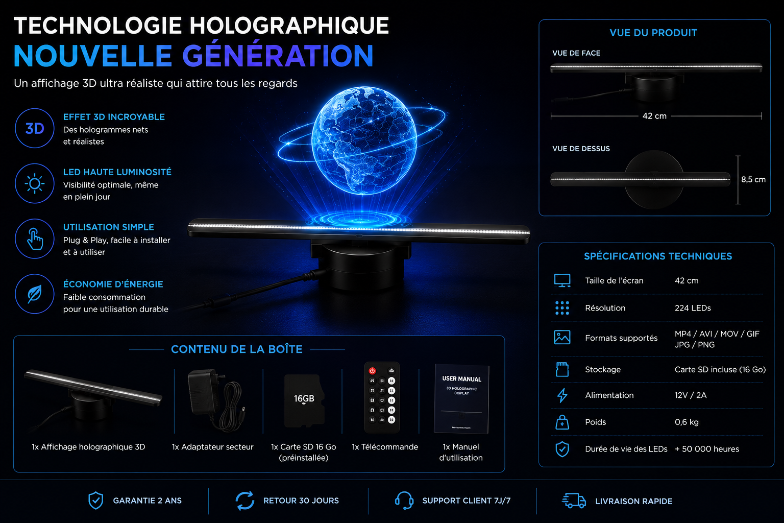 Ventilateur Holographique 3D LUMORA™
