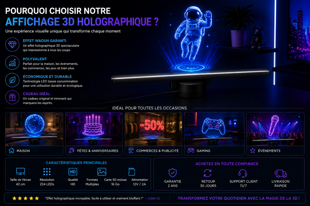 Ventilateur Holographique 3D LUMORA™